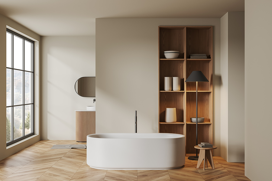 modern spa bathroom at home